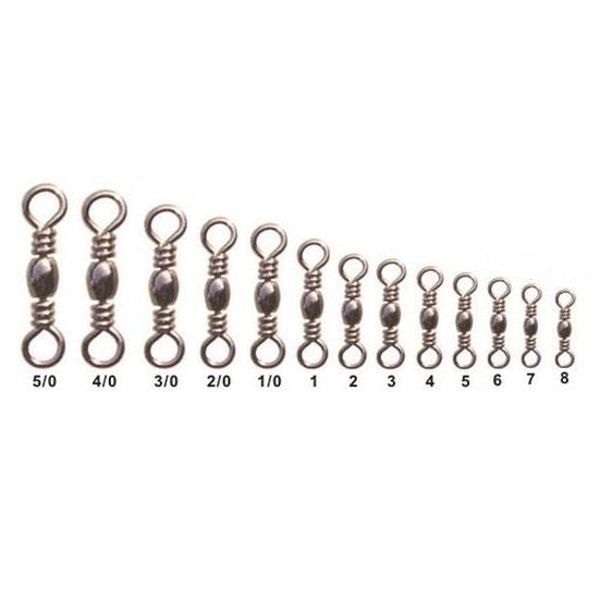 20/40 Pack Brass Sinker Inner Barrel Swivels - Black Nickel Line Connectors For Saltwater Fishing