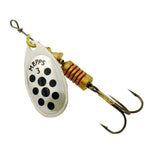 Mepps Aglia Dotted Spinner - Silver Black Dot