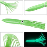 Octopus Squid Skirt Lure - Glow - Rigged