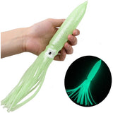 Octopus Squid Skirt Lure - Glow - Rigged