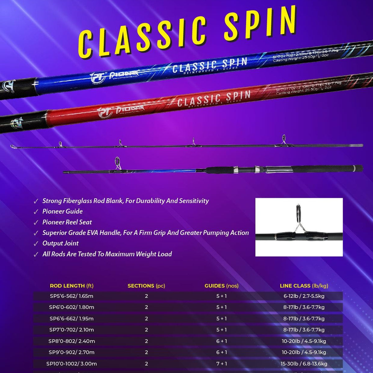 Pioneer Classic Spin Fishing Rod – Mahigeer Water Sports