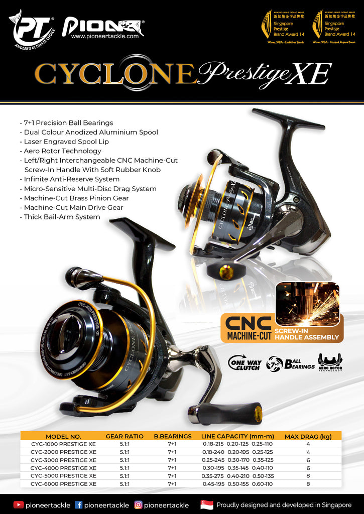 cyclone fishing reel Pioneer Cyclone Prestige Fishing Reel – Mahigeer Water Sports
