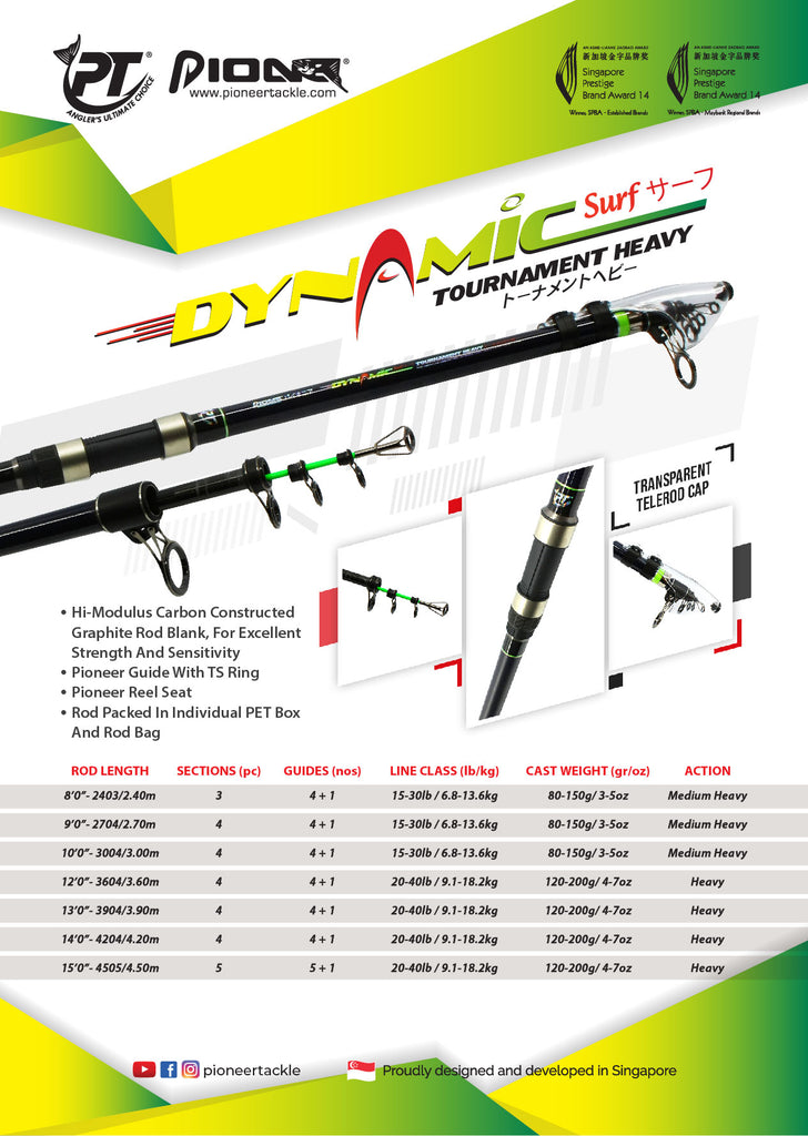 Pioneer Dynamic Tournament Telescopic Fishing Rod | 12FT Mahigeer Water Sports Pioneer Dynamic Tournament Telescopic Fishing Rod | 12FT Mahigeer Water Sports