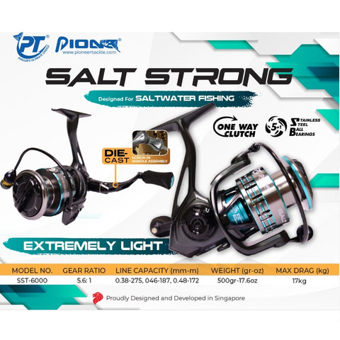 Pioneer Salt Strong 6000 Spinning Reel Mahigeer Water Sports Pioneer Salt Strong 6000 Spinning Reel Mahigeer Water Sports
