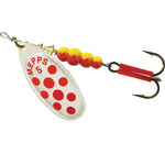 Mepps Aglia Dotted Spinner - Silver Red Dot