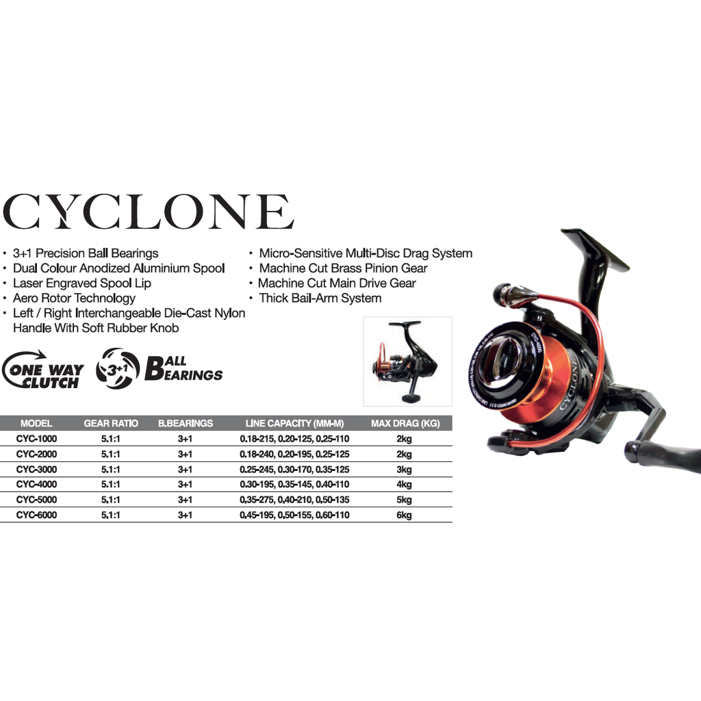 cyclone 1000 fishing reel Pioneer Cyclone 3000 Fishing Reel – Mahigeer Water Sports