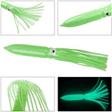 Octopus Squid Skirt Lure - Glow - Rigged