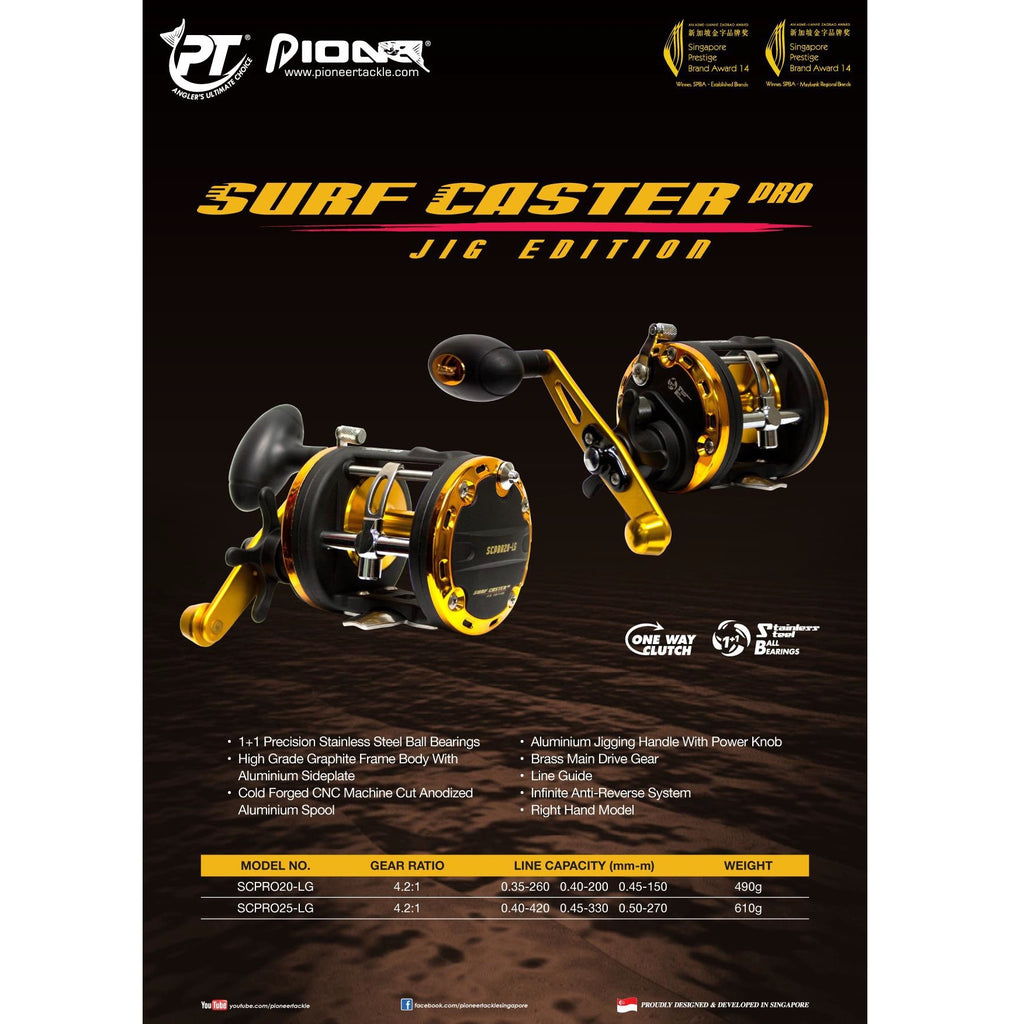 best baitcaster surf reel Pioneer Surf Caster Pro Trolling Reel – Mahigeer Water Sports